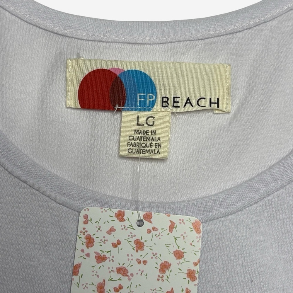NWT Free People Beach Sleeveless Cotton Peplum Dress Size L Dropped Waist Casual - Picture 7 of 9
